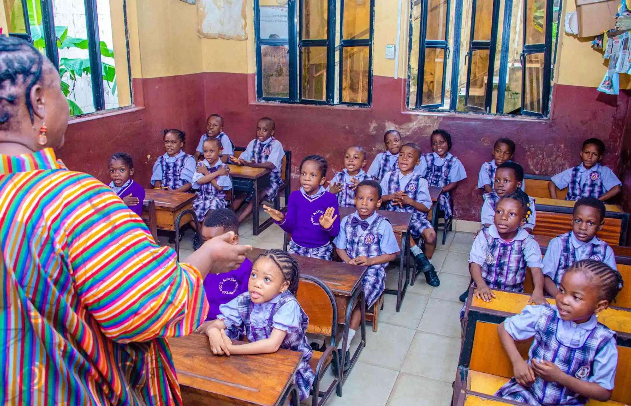 kiddies students in class