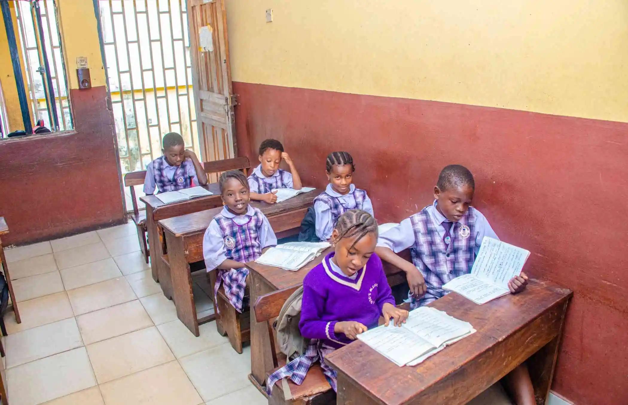student in classroom